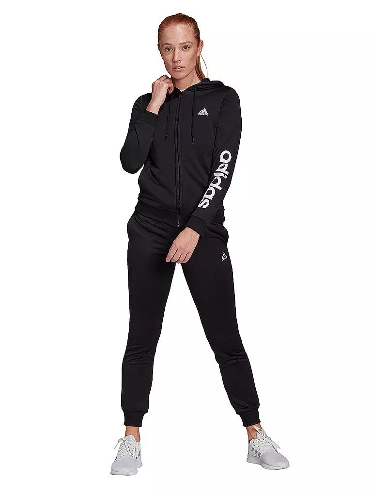 ADIDAS Damen Trainingsanzug Essentials Logo schwarz